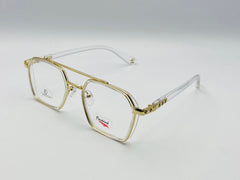 Designer Frame-Male-plastic with Metalic- Square- Medium-Eyewear