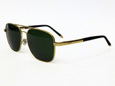 Gold Frame Aviator Sunglasses with Black Lenses