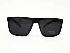 "Black Rectangular Polarized Sunglasses with Red Accents for Men Women"