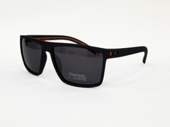 "Black Rectangular Polarized Sunglasses with Red Accents for Men Women"