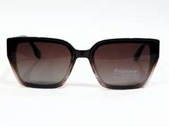 Fendi Black Square Sunglasses with Brown Gradient Polarized Lenses.