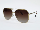 Gold Aviator Sunglasses with Brown Gradient Lenses