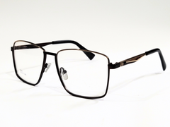 Men's Rectangular Full-Rim Metal Eyeglasses with Adjustable Nose Pads – Black & Gold