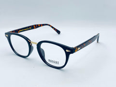 Moscot Originals NYC Tortoise Temple Round Eyeglasses – Black & Gold Accent