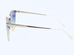 Designer - White+Sliver - Female - Metal - Cateye - CR UV - Wide - Eyewear