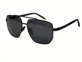 PROSCHE DESIGN Black Square Sunglasses for Men and Women - Dark Tinted Lenses, Metal Frame, Standard Adult Size.