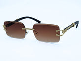 Royal Luxe Gradient Sunglasses with Gold Crocodile Detail
