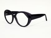 Designer Eyeglasses Oversized Cat-Eye Glasses – Glossy Black & Purple Acetate Frame