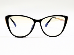 "Stylish Black and Gold Square Frame Glasses for Women Wear"