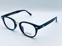 Moscot Originals NYC Tortoise Temple Round Eyeglasses – Black & Gold Accent