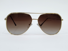 Gold Aviator Sunglasses with Brown Gradient Lenses