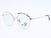Designer - Golden - Female - Metal - Round - Eyewear