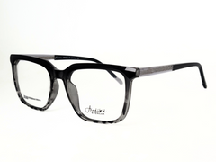 Avodike-Eyewear with a black and grey patterned frame. The frame is thick and square -shaped