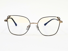 Designer Frame Square Gold Eyeglasses with Black
