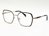 Designer Hexa Eyeglasses – Gold & Black Metal Frame – Unisex – Size 53-17-138 (Model 6076 C2)