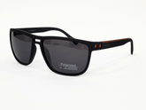 Morel Unisex Rectangular Sunglasses Black Frame with Orange Accents