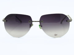 Designer - Sliver + Black - Female - Aviator - Metal - CR UV - Medium - Eyewear