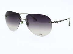Designer - Sliver + Black - Female - Aviator - Metal - CR UV - Medium - Eyewear