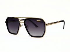 Lacoste Sunglasses – Model 0803, Black Geometric Aviator, Gradient Lens