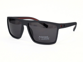 "Black Rectangular Polarized Sunglasses with Red Accents for Men Women"