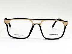 Tom Ford Black-Gold & Silver Square Eyeglasses, Dtylish, Durable, & LightWeight.y