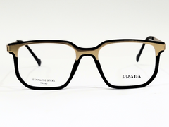 Prada Black&Golden / Black&sliver Rectangular Eyeglassesp