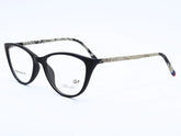 Designer - Black with white stick - Female - Plastic Sheet - Cat Eye - Medium - Eyewear