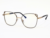 Designer Frame Square Gold Eyeglasses with Black