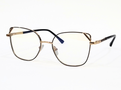Designer Frame Square Gold Eyeglasses with Black