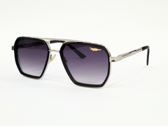 Lacoste Sunglasses – Model 0803, Black Geometric Aviator, Gradient Lens