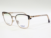 Charlot - Square Metal Eyeglasses – Gold & Black Frame (Model 53□18-142)