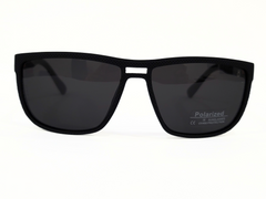 Morel Unisex Rectangular Sunglasses Black Frame with Orange Accents