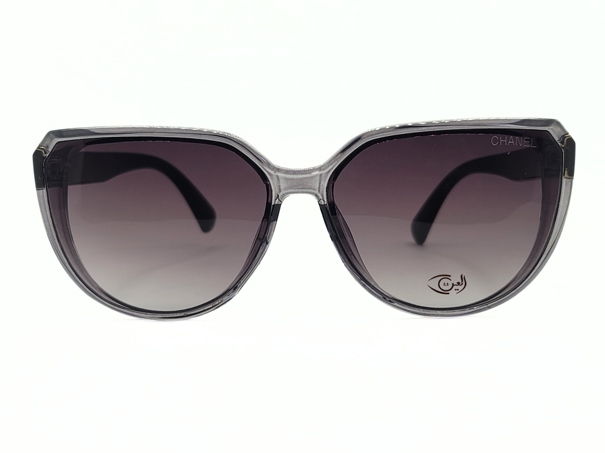 CHANEL- Light Brown With Black Stick-55-17-142-Female-Plastic-CatEye-CR-UV400-Medium-Eyewear