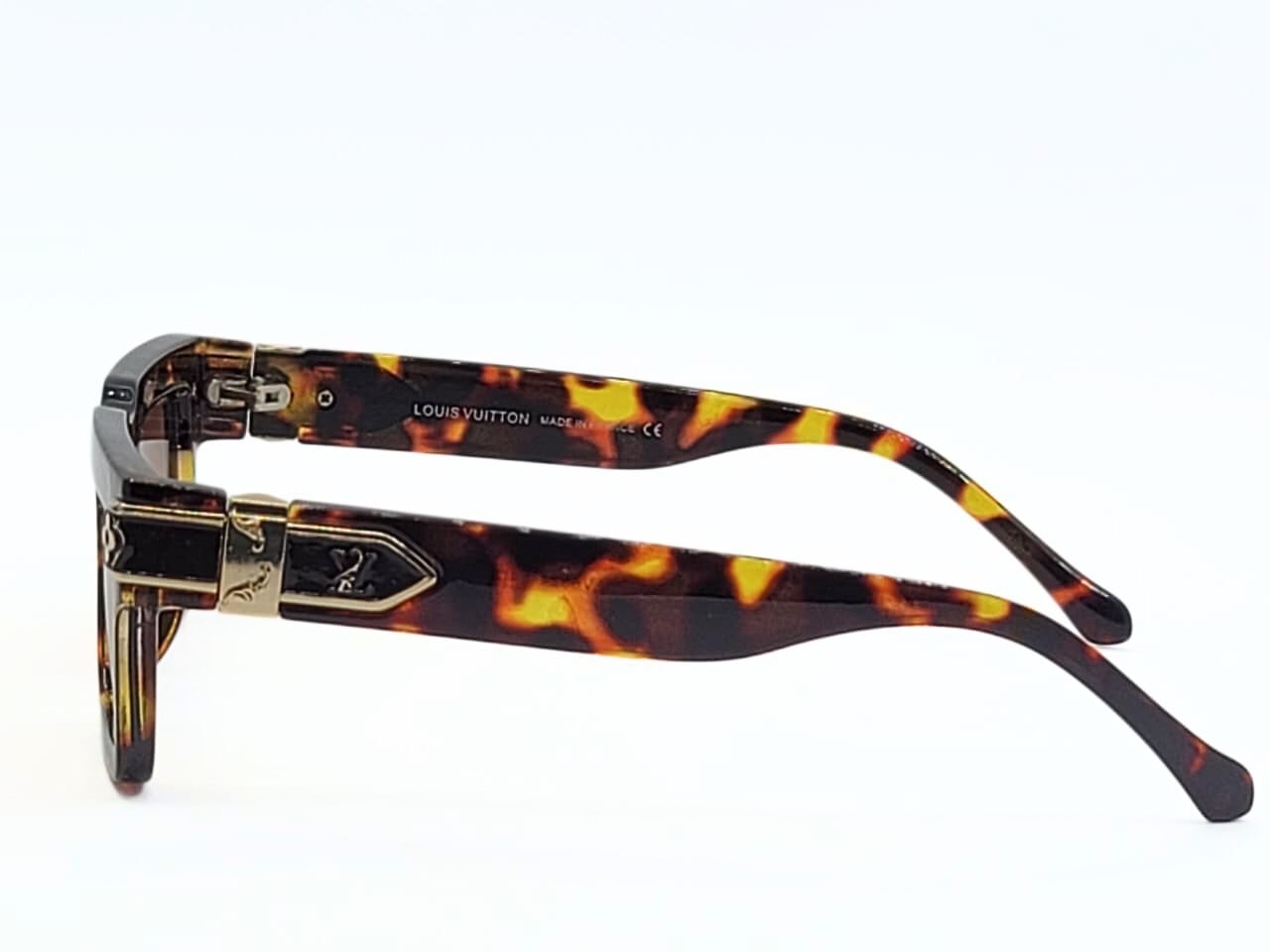 Designer Sunglasses - Tiger print - Plastic with Brown Double Shade - Square -UV Protected