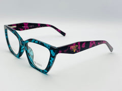 PRADA-GP23102-Black-Tiger Print -Blue-Gray-Multi Colour-Female-Plastic- Cat-eye -Medium -Eyewear