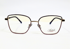 Aref Eyewear – Women’s Geometric Gold Optical Glasses with Purple Marble Temples