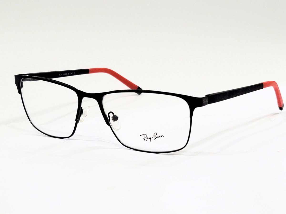 Ray-Ban Rectangular Eyeglasses with Red Accents
