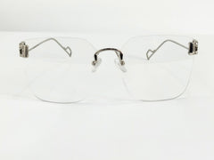 BURBERRY EYEWEAR- Black-Golden-sliver- female-metal Rimless- Square-Wide-Eyewear