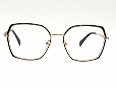 Designer Hexa Eyeglasses – Gold & Black Metal Frame – Unisex – Size 53-17-138 (Model 6076 C2)