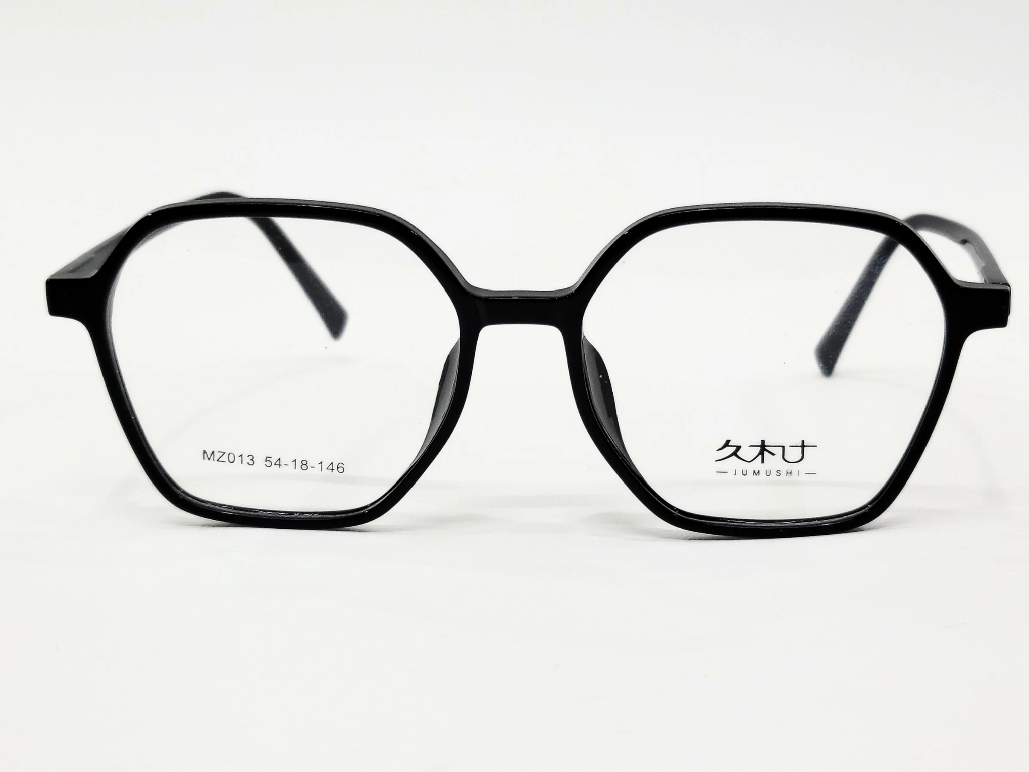 Designer Eyewear Black Rounded Square Glasses MZ013 54-18-146.