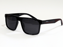 Prada Matte Black Rectangular Sunglasses with Brown Polarized Lenses