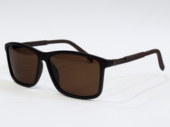 Designer Sunglasses Black Square with Dark Brown Tinted Lenses for Adults.
