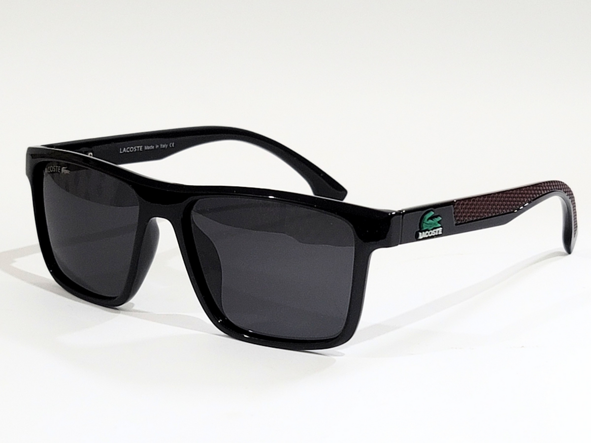 Lacoste Black Rectangular Sunglasses – UV Protection Unisex Style"