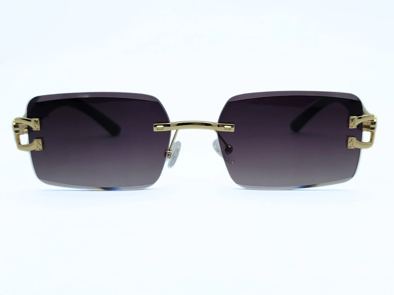 Royal Luxe Gradient Sunglasses with Gold Crocodile Detail