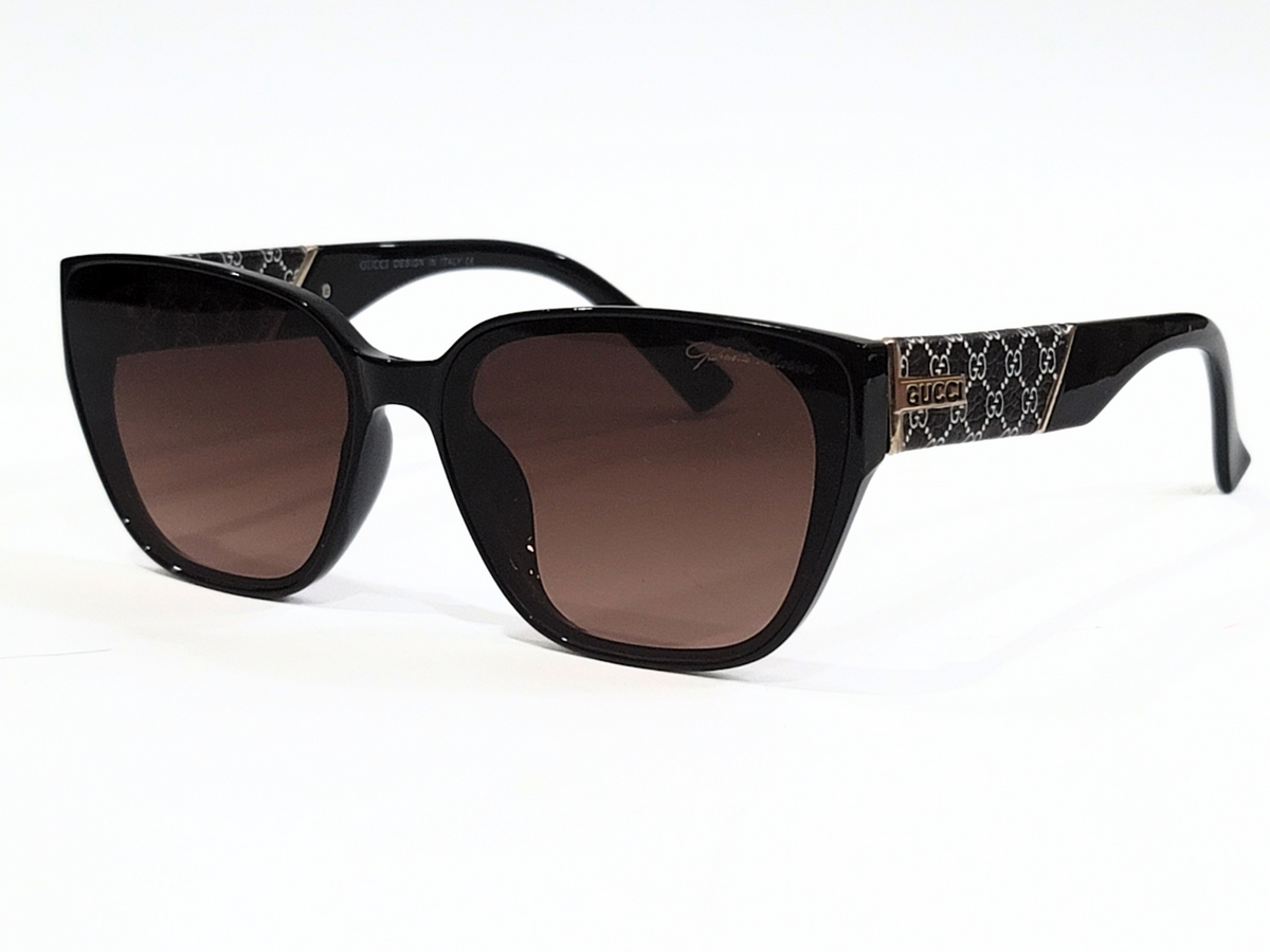 Luxury Gucci Cat-Eye Sunglasses with Dark Brown Lenses
