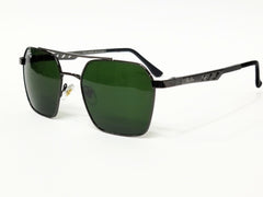 Ray-Ban Black - Sunglasses for Men - Women - Dark Green Tinted Lenses, Metal Frame, Standard Adult Size.