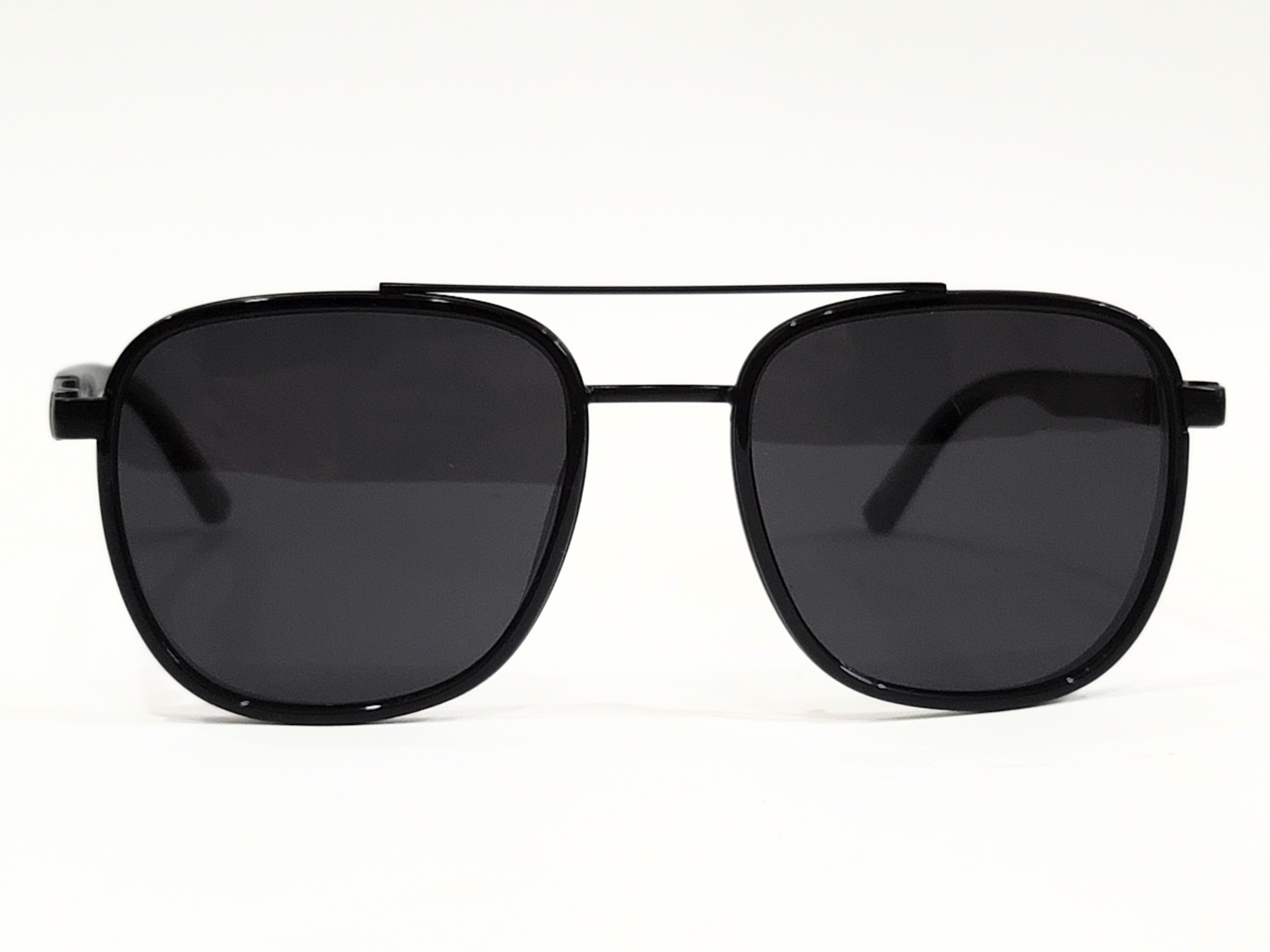 Designer Sunglasses Black Square Aviator  for Men and Women, Modern Design with Dark Lenses