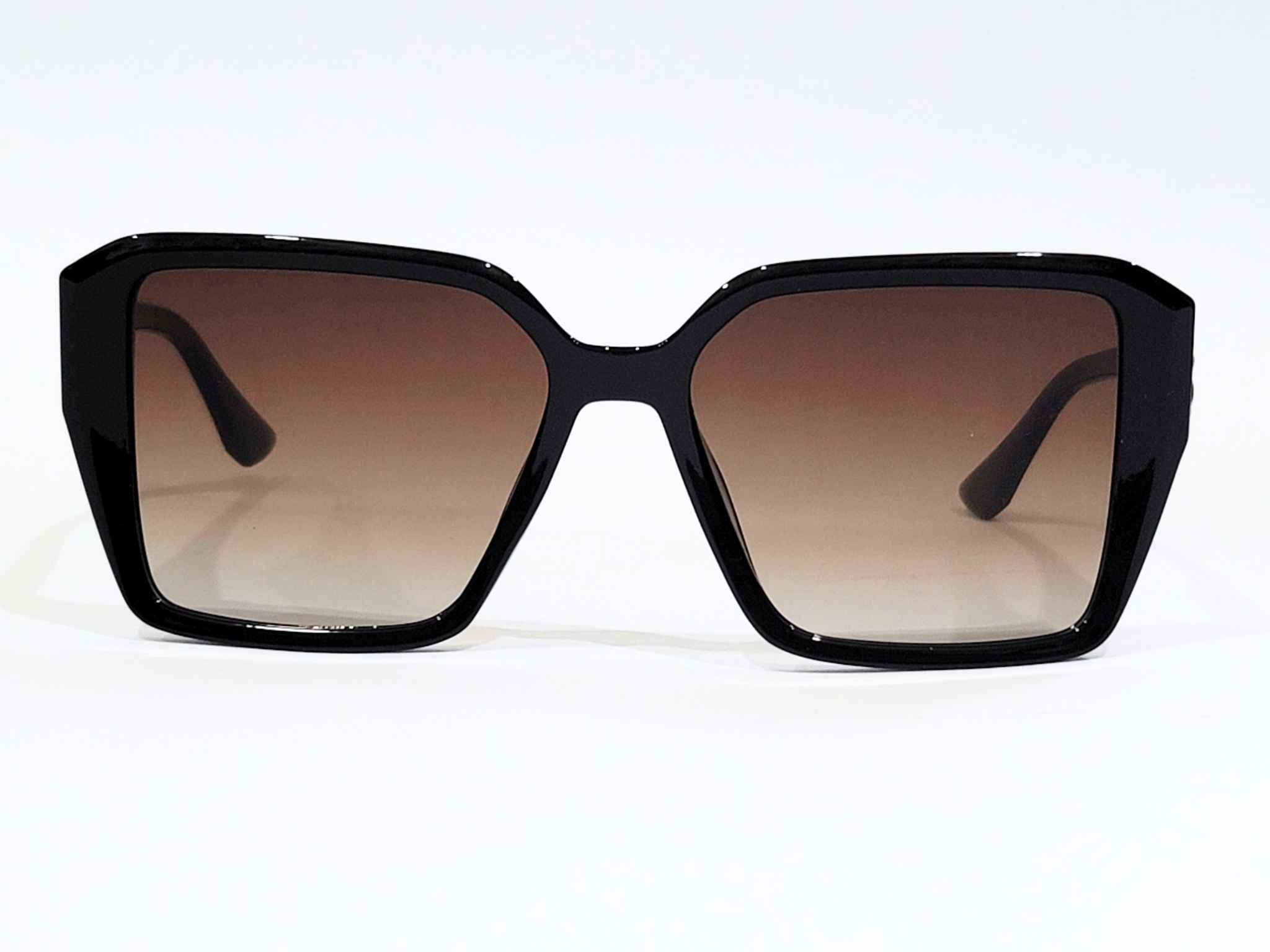 Chanel Black Square Sunglasses with Brown Gradient Lenses Women.