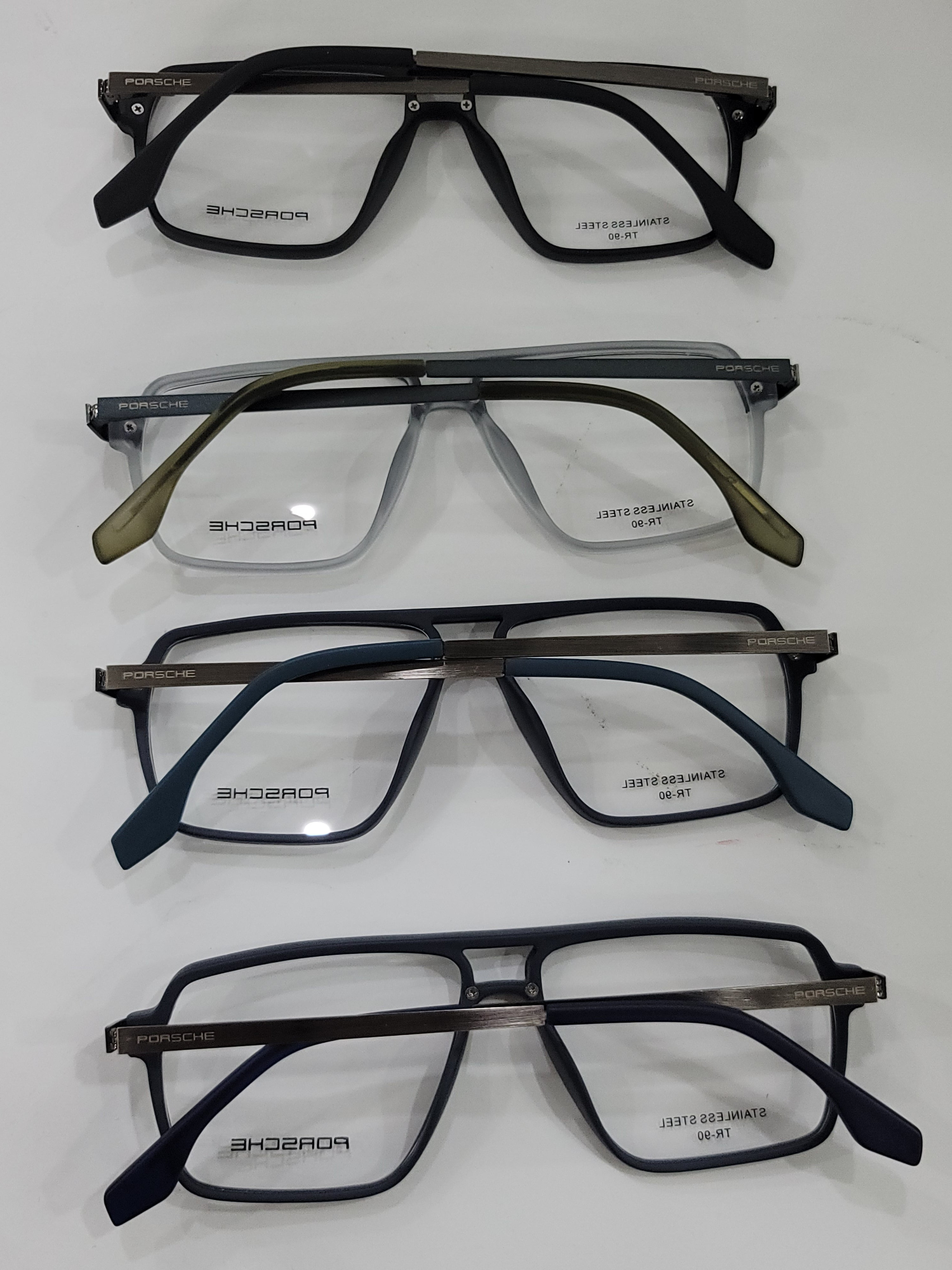 Police Rectangular Eyeglasses - Stainless Steel and TR-90"