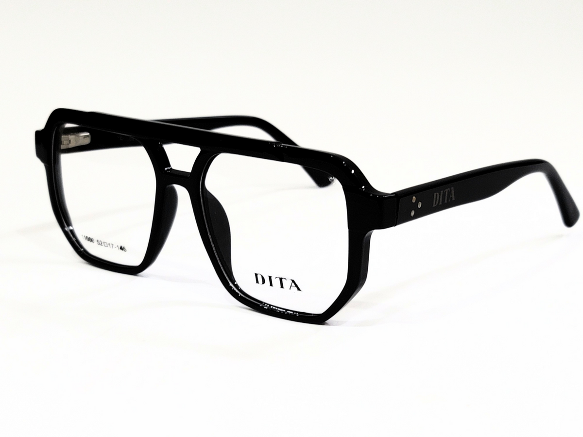 DITA eyeglasses, black , double bridge square  frames, unisex, size 52-17-145.